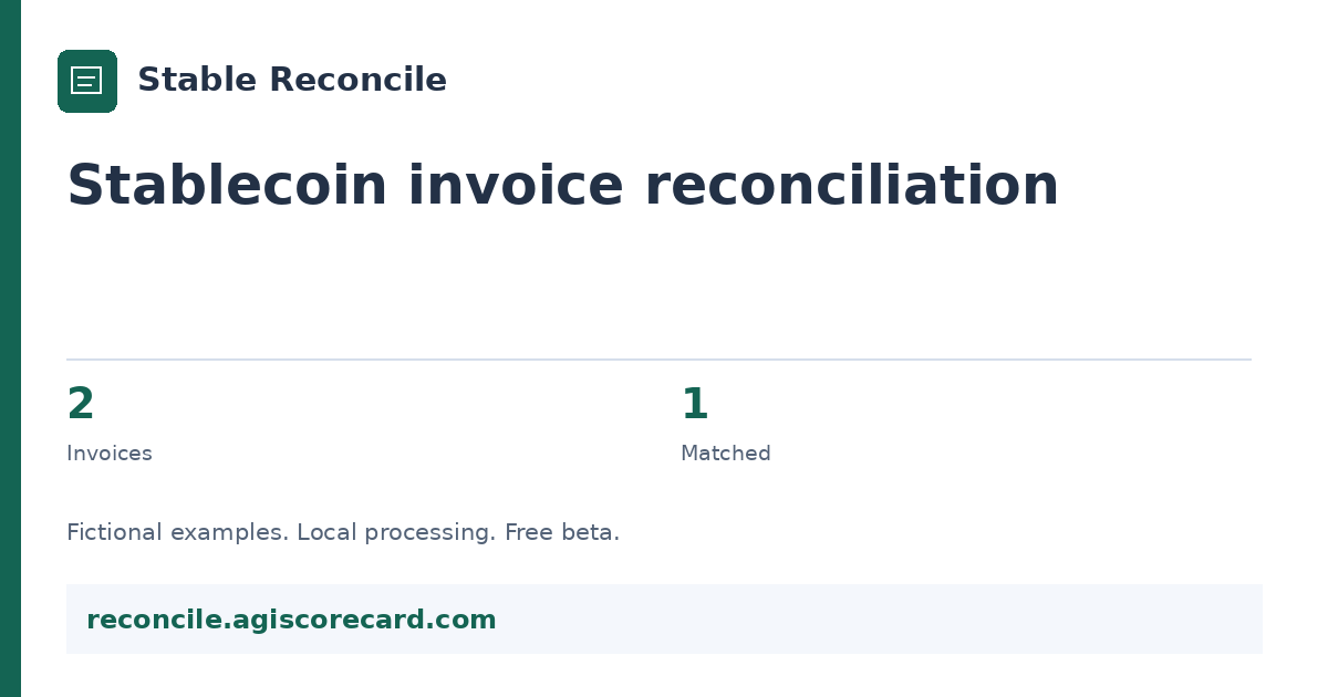 Stablecoin invoice reconciliation